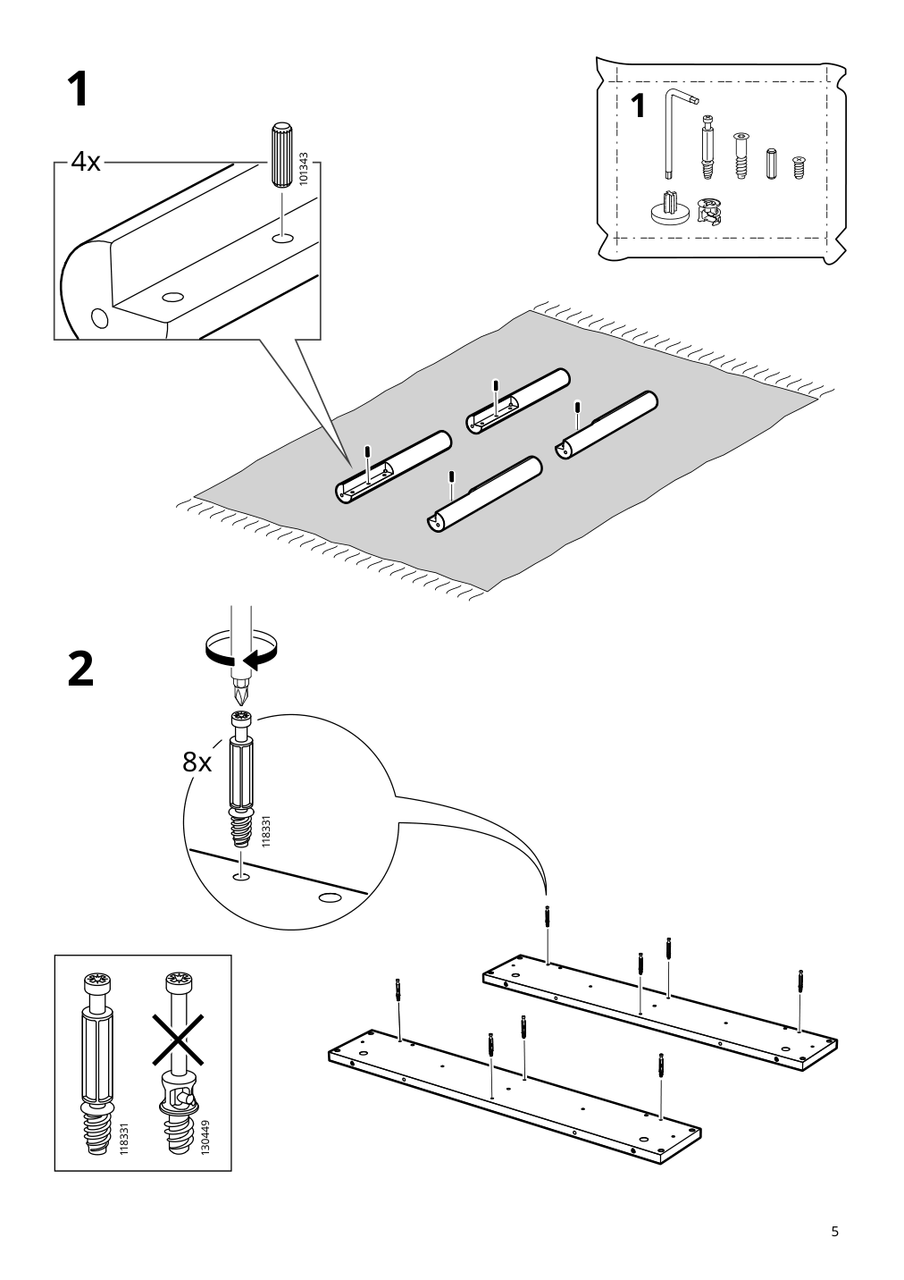 Assembly instructions for IKEA Tonstad coffee table brown stained oak veneer | Page 5 - IKEA TONSTAD coffee table 704.893.08
