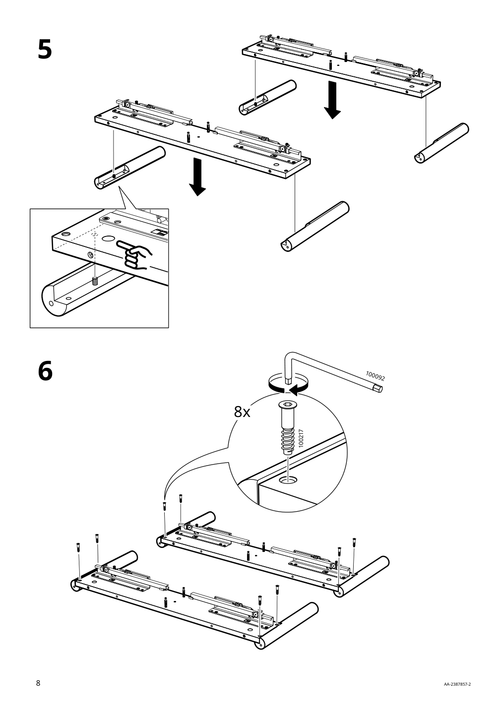 Assembly instructions for IKEA Tonstad coffee table brown stained oak veneer | Page 8 - IKEA TONSTAD coffee table 704.893.08