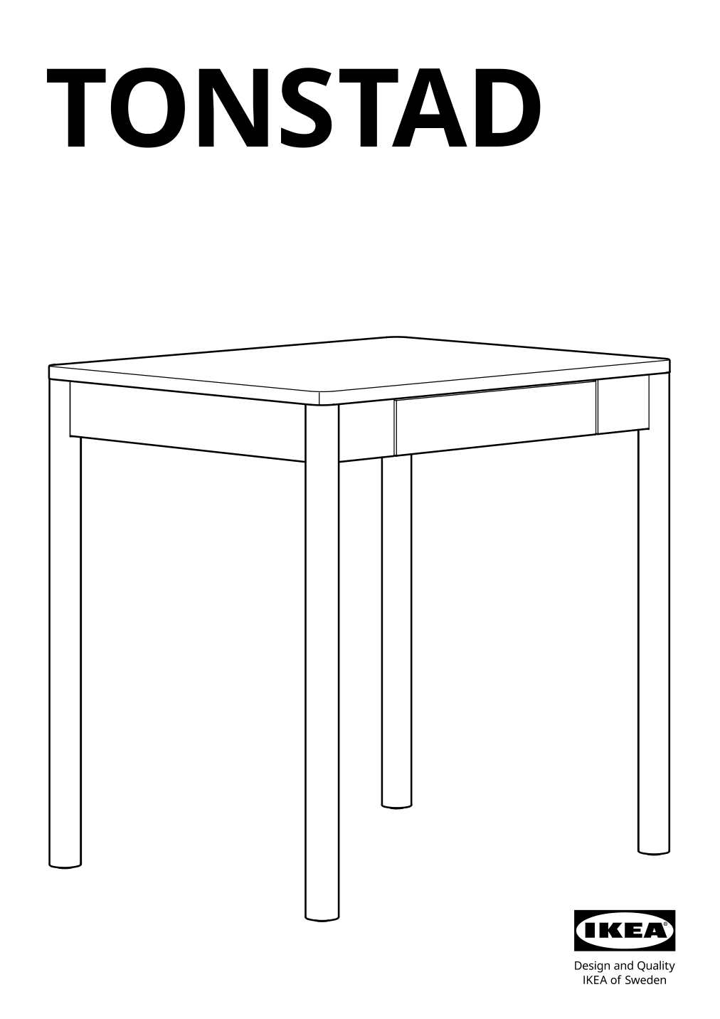 Assembly instructions for IKEA Tonstad desk off white | Page 1 - IKEA TONSTAD desk 305.382.02