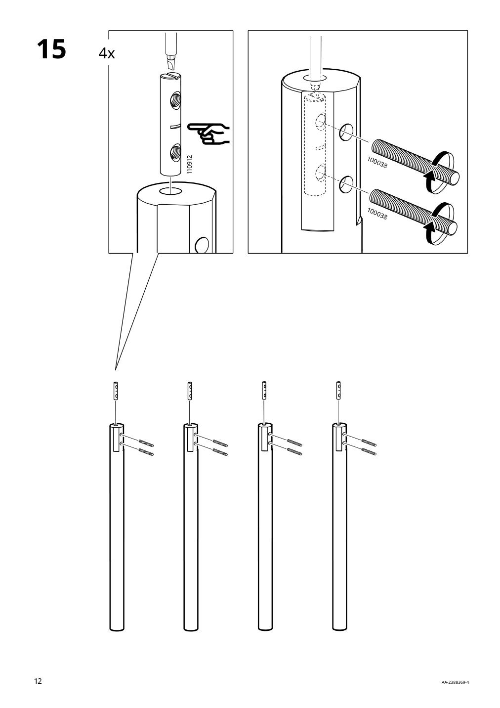 Assembly instructions for IKEA Tonstad desk off white | Page 12 - IKEA TONSTAD desk 305.382.02