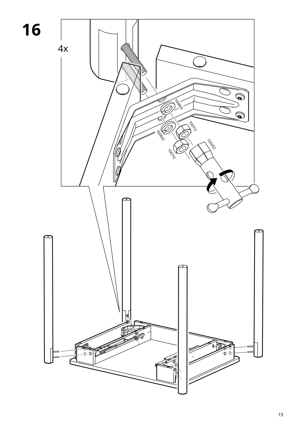 Assembly instructions for IKEA Tonstad desk off white | Page 13 - IKEA TONSTAD desk 305.382.02