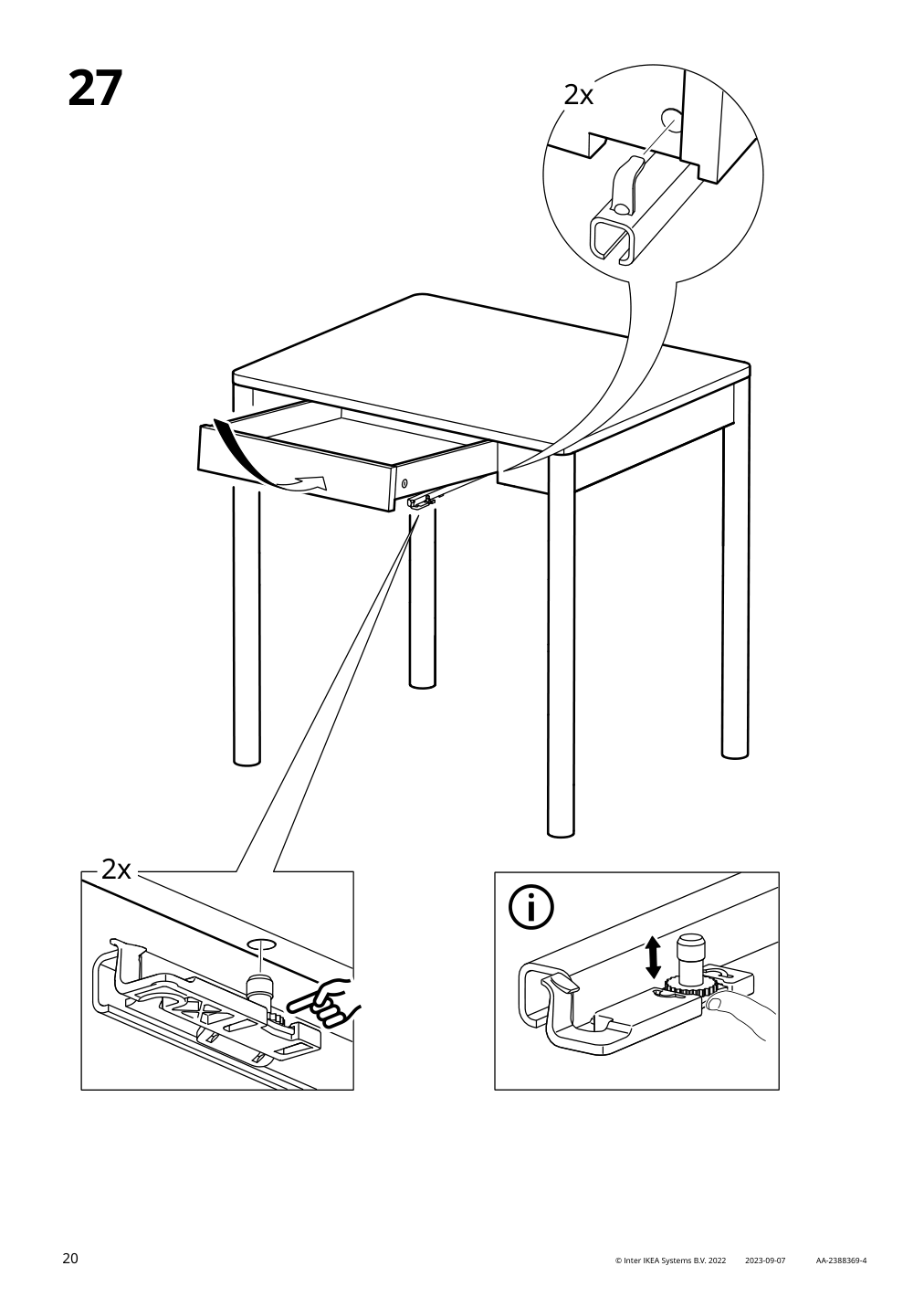 Assembly instructions for IKEA Tonstad desk off white | Page 20 - IKEA TONSTAD desk 305.382.02