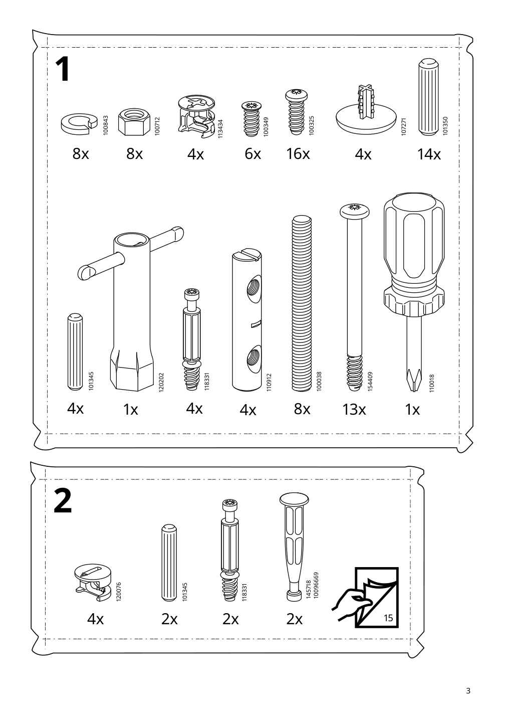 Assembly instructions for IKEA Tonstad desk off white | Page 3 - IKEA TONSTAD desk 305.382.02