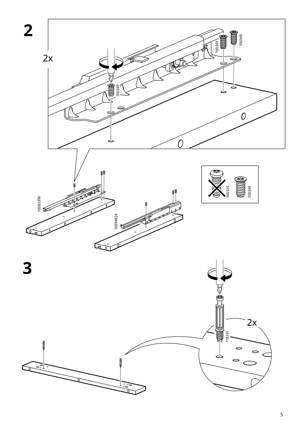 Assembly instructions for IKEA Tonstad desk off white | Page 5 - IKEA TONSTAD desk 305.382.02