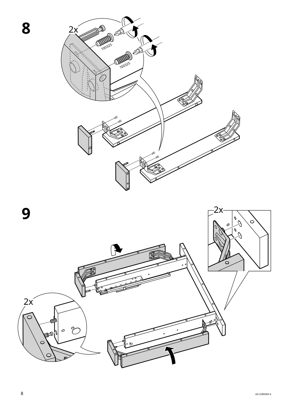 Assembly instructions for IKEA Tonstad desk off white | Page 8 - IKEA TONSTAD desk 305.382.02