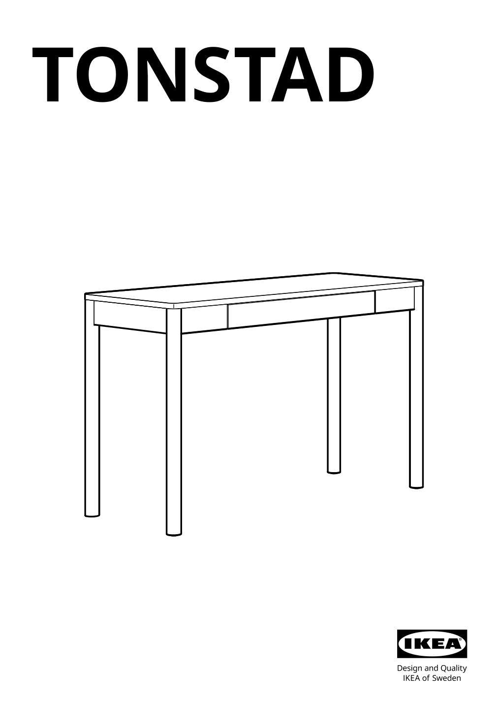 Assembly instructions for IKEA Tonstad desk off white | Page 1 - IKEA TONSTAD desk 805.382.09