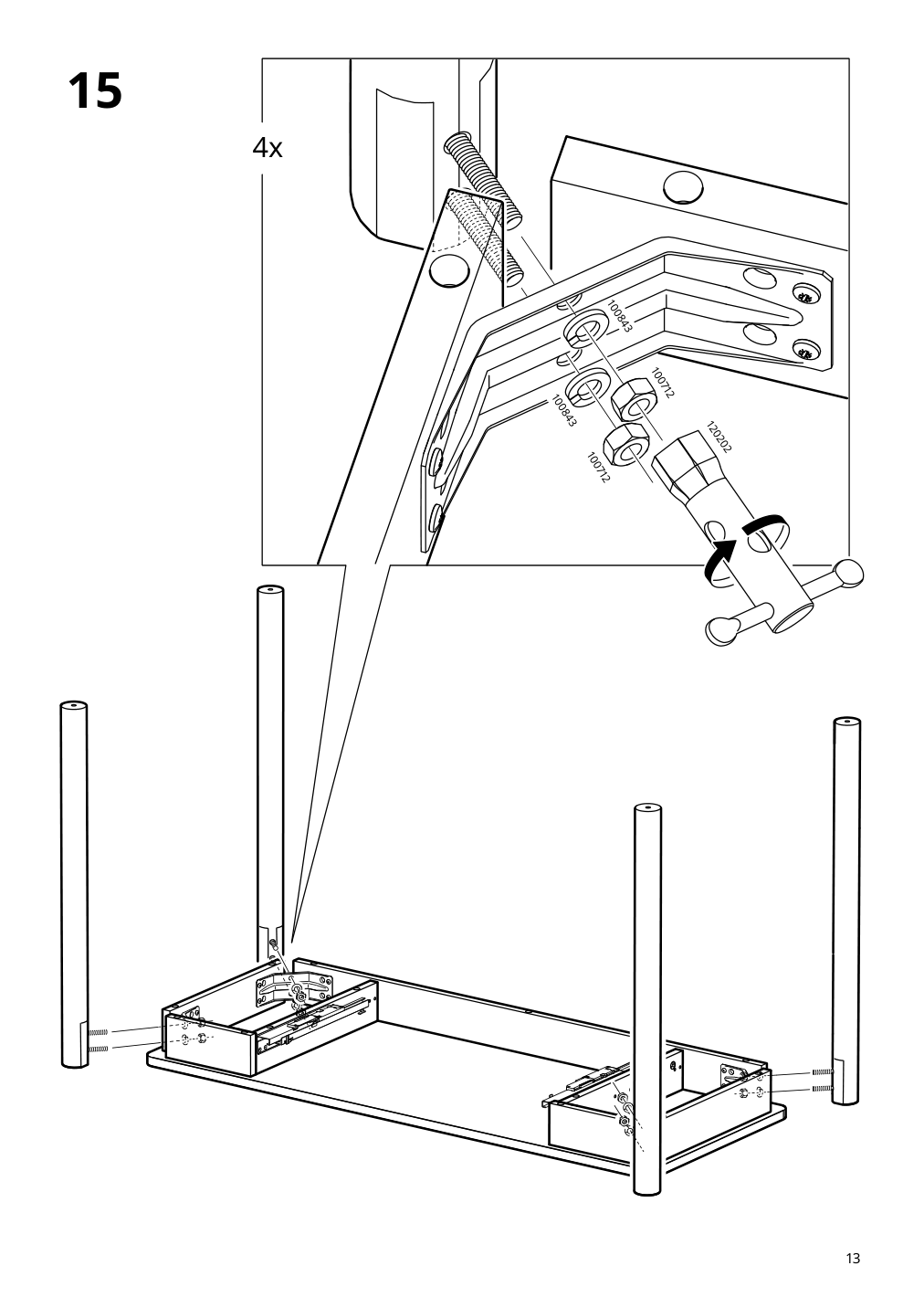 Assembly instructions for IKEA Tonstad desk off white | Page 13 - IKEA TONSTAD desk 805.382.09