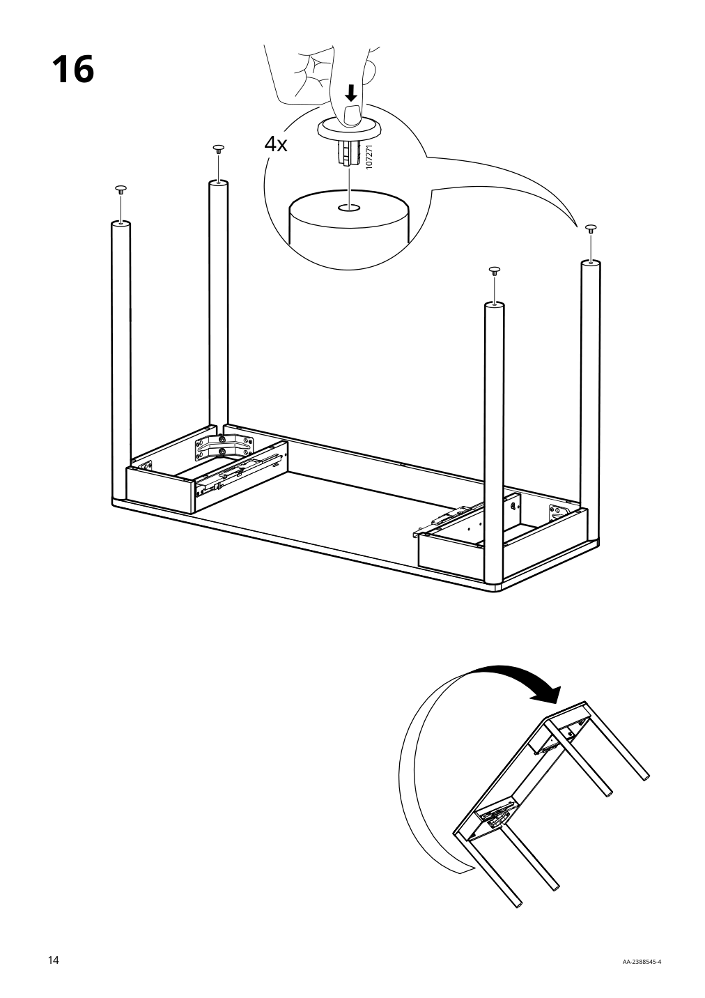 Assembly instructions for IKEA Tonstad desk off white | Page 14 - IKEA TONSTAD desk 805.382.09