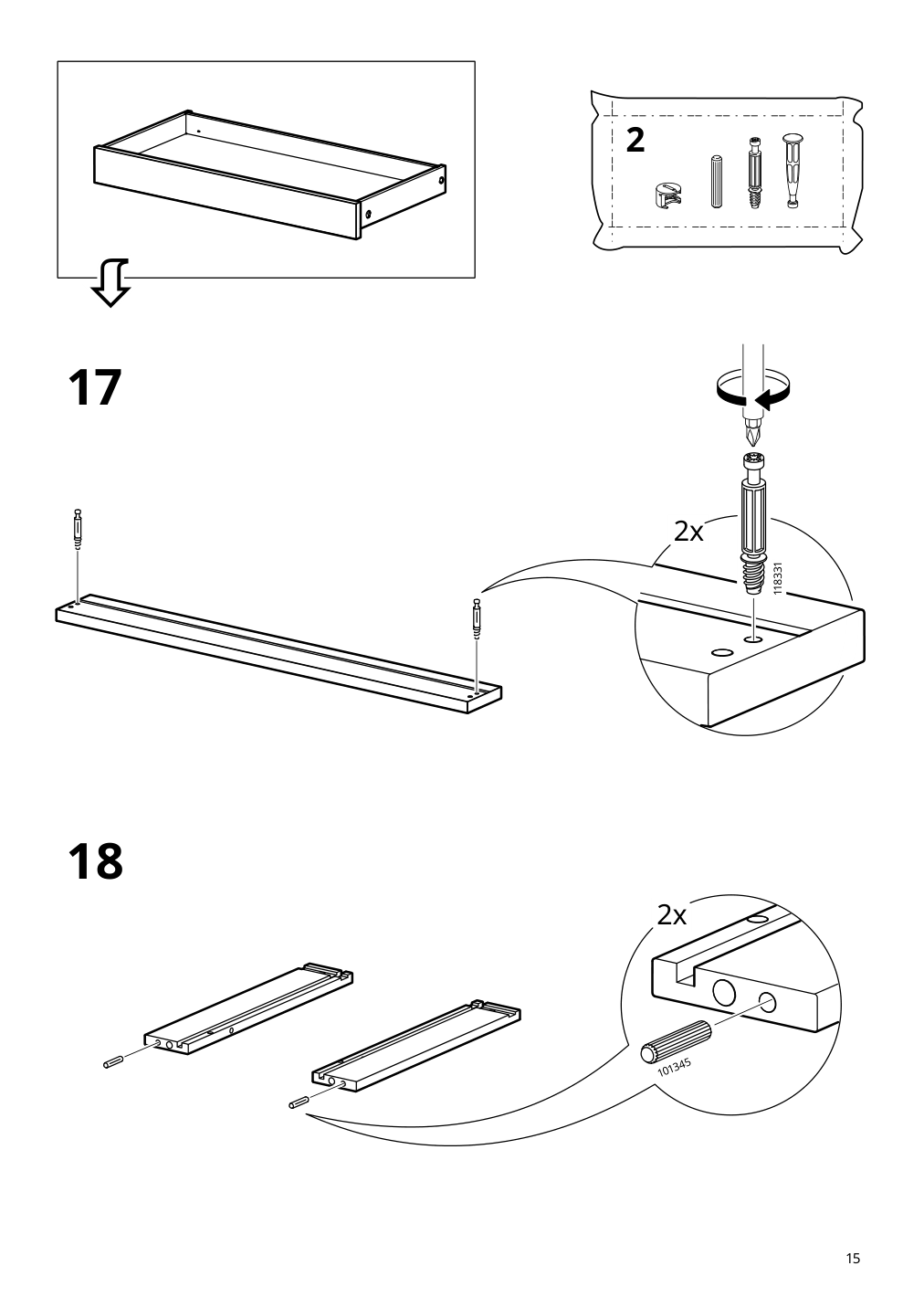 Assembly instructions for IKEA Tonstad desk off white | Page 15 - IKEA TONSTAD desk 805.382.09