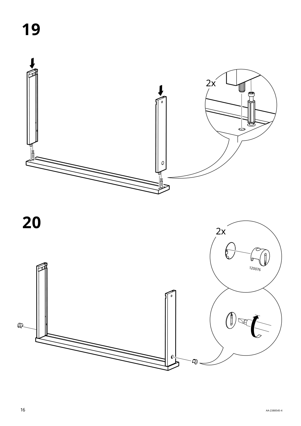 Assembly instructions for IKEA Tonstad desk off white | Page 16 - IKEA TONSTAD desk 805.382.09