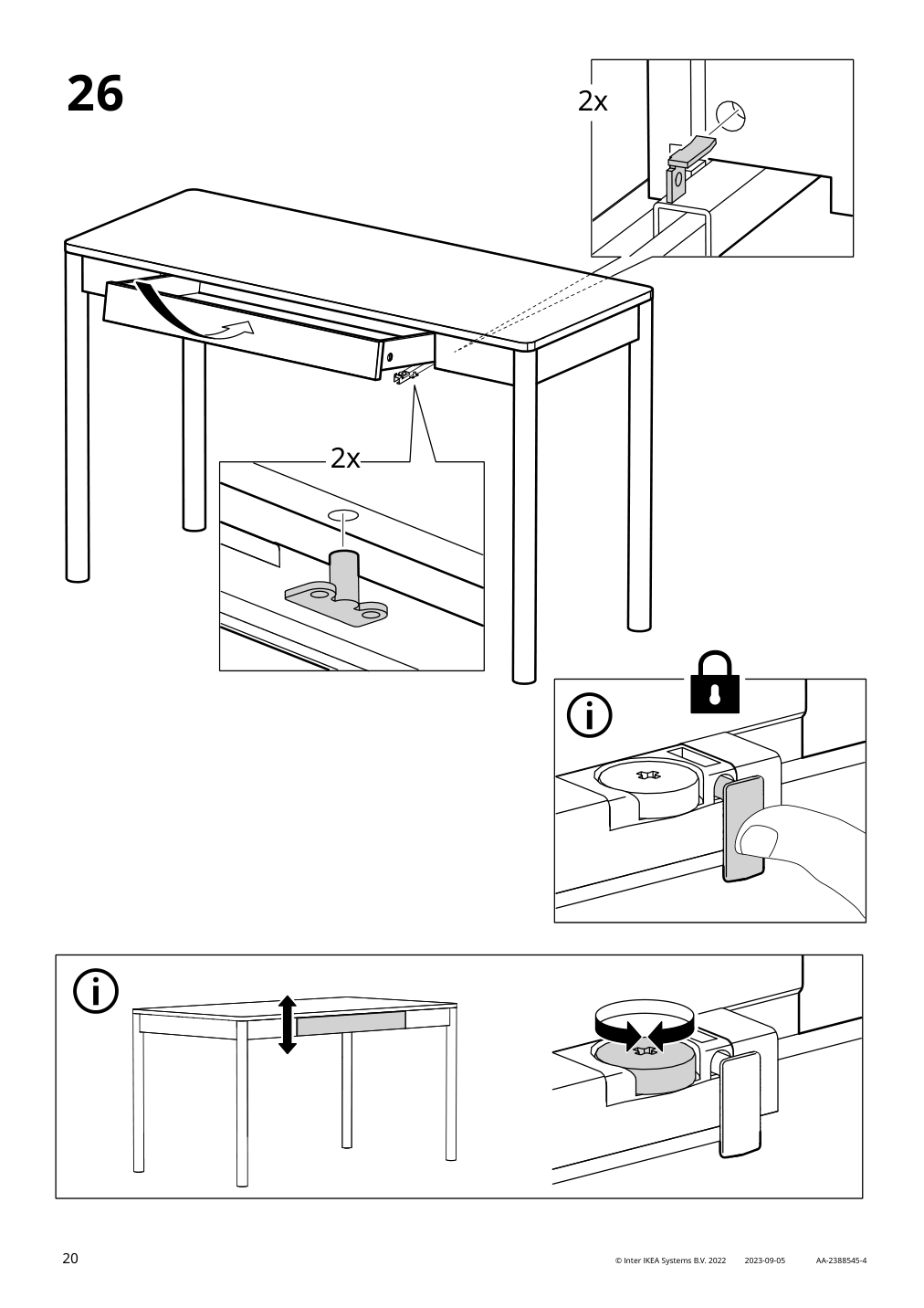 Assembly instructions for IKEA Tonstad desk off white | Page 20 - IKEA TONSTAD desk 805.382.09