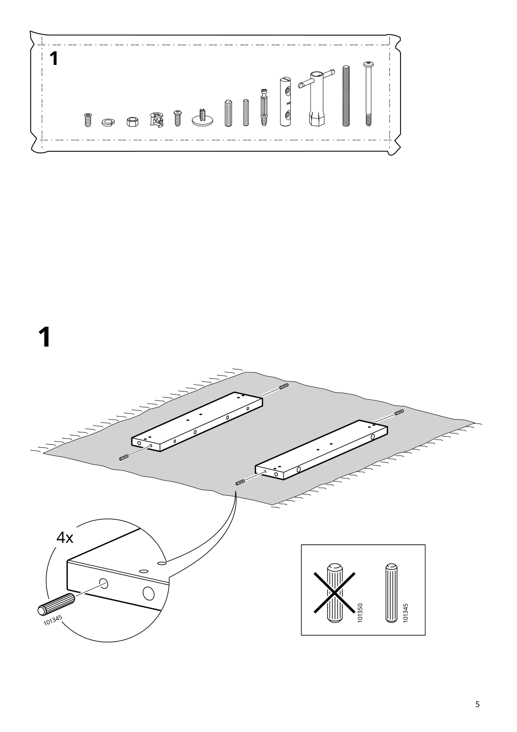 Assembly instructions for IKEA Tonstad desk off white | Page 5 - IKEA TONSTAD desk 805.382.09