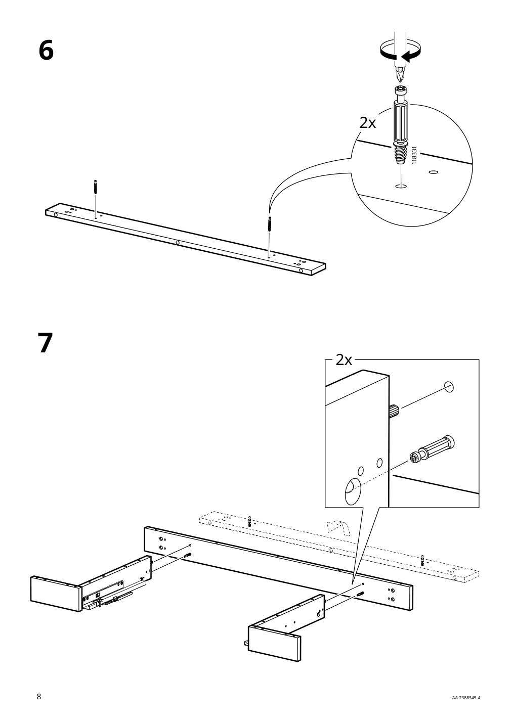 Assembly instructions for IKEA Tonstad desk off white | Page 8 - IKEA TONSTAD desk 805.382.09