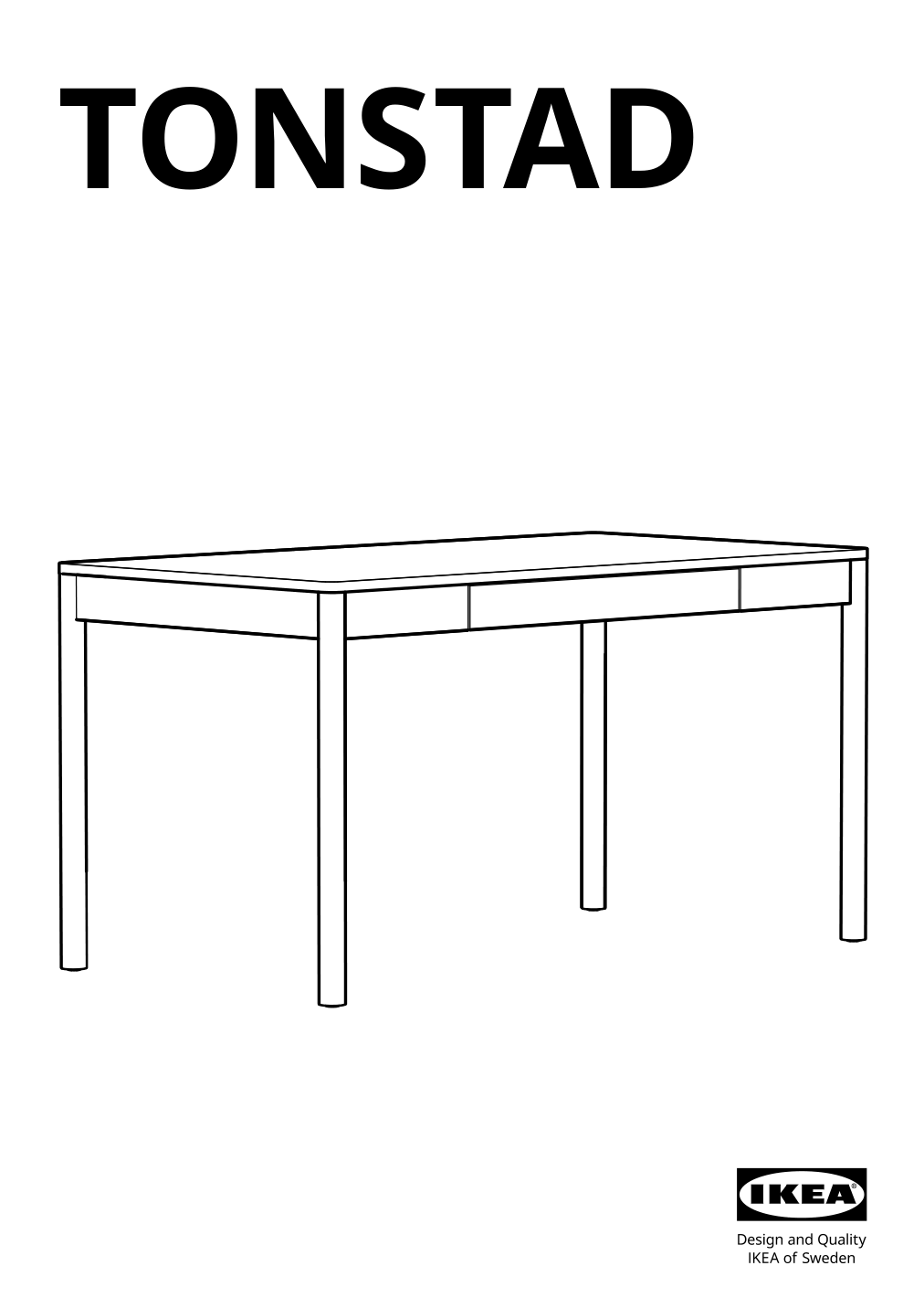 Assembly instructions for IKEA Tonstad desk off white | Page 1 - IKEA TONSTAD desk 705.382.00