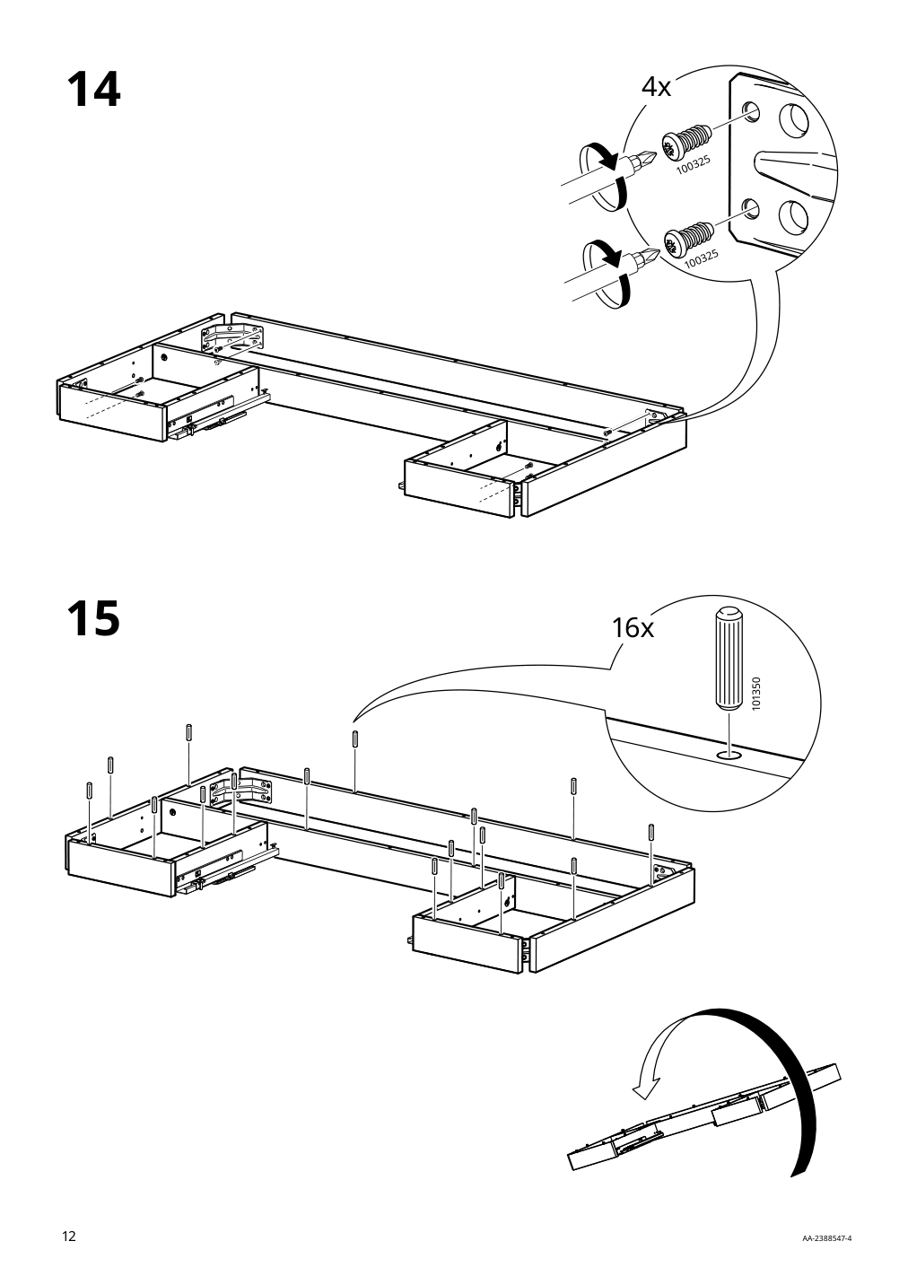 Assembly instructions for IKEA Tonstad desk off white | Page 12 - IKEA TONSTAD desk 705.382.00