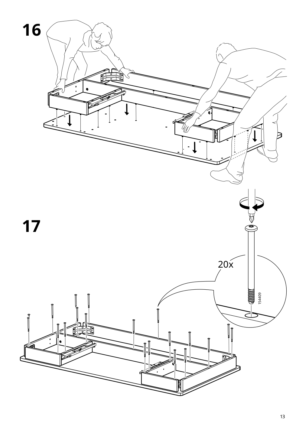 Assembly instructions for IKEA Tonstad desk off white | Page 13 - IKEA TONSTAD desk 705.382.00