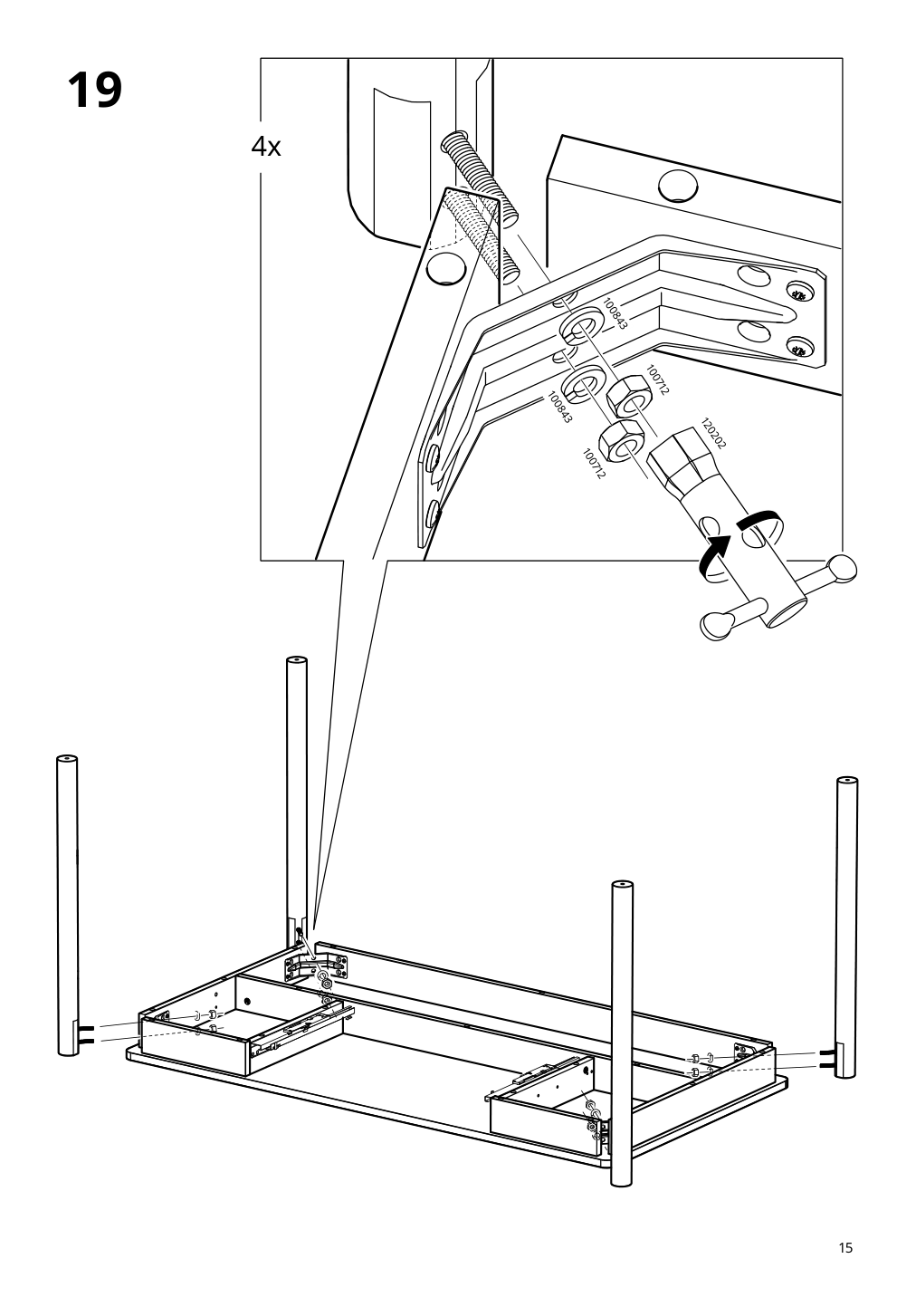 Assembly instructions for IKEA Tonstad desk off white | Page 15 - IKEA TONSTAD desk 705.382.00