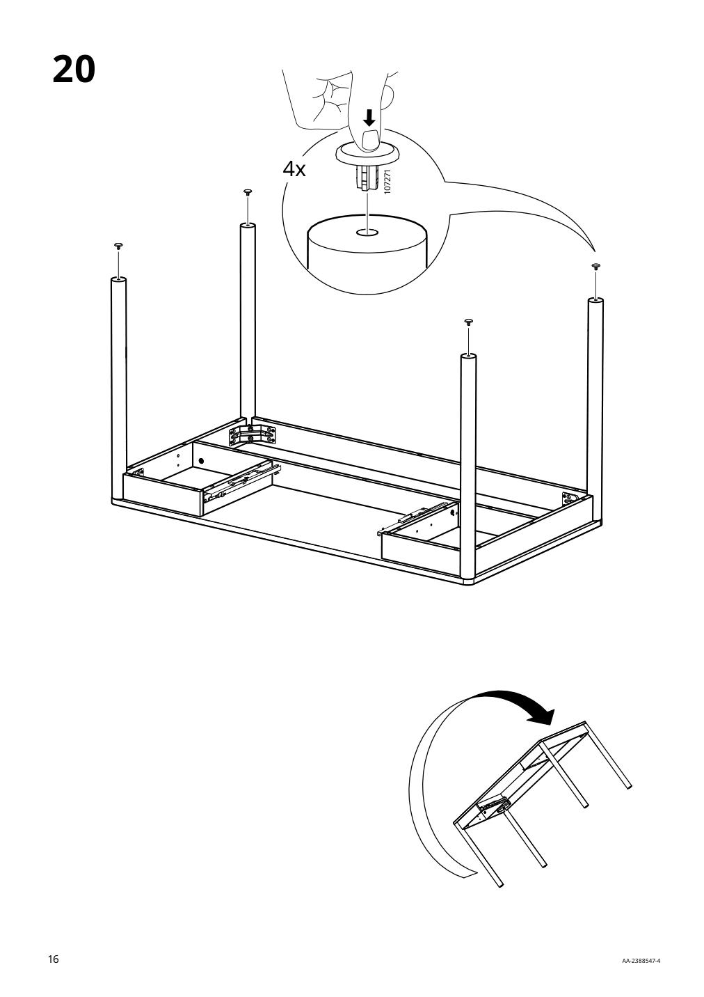 Assembly instructions for IKEA Tonstad desk off white | Page 16 - IKEA TONSTAD desk 705.382.00