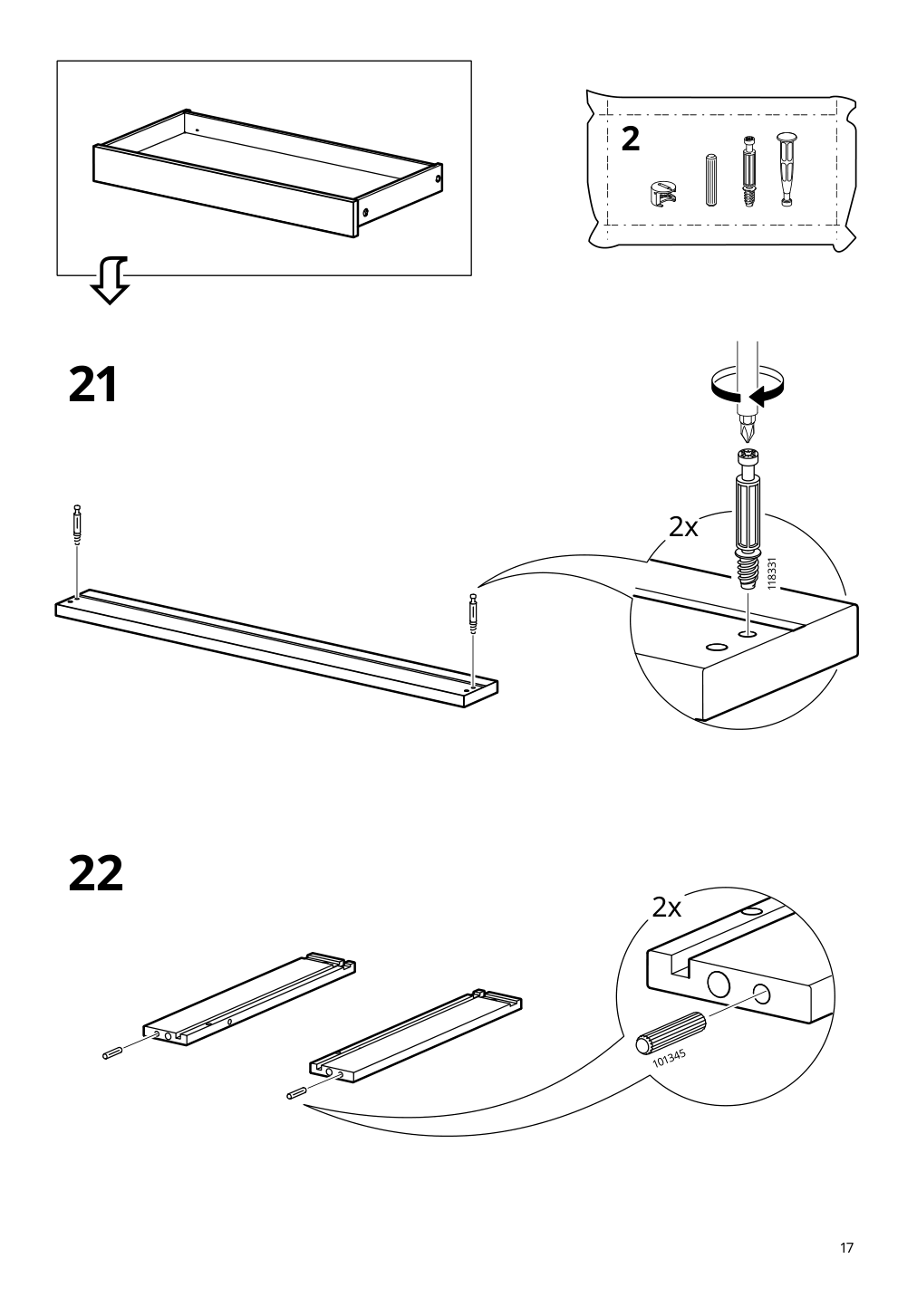 Assembly instructions for IKEA Tonstad desk off white | Page 17 - IKEA TONSTAD desk 705.382.00