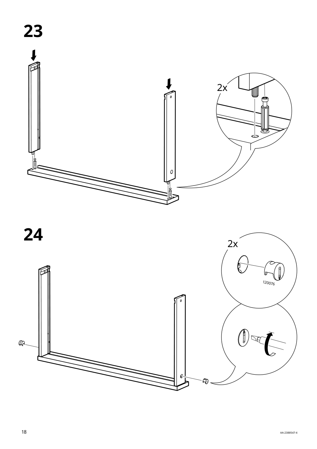 Assembly instructions for IKEA Tonstad desk off white | Page 18 - IKEA TONSTAD desk 705.382.00