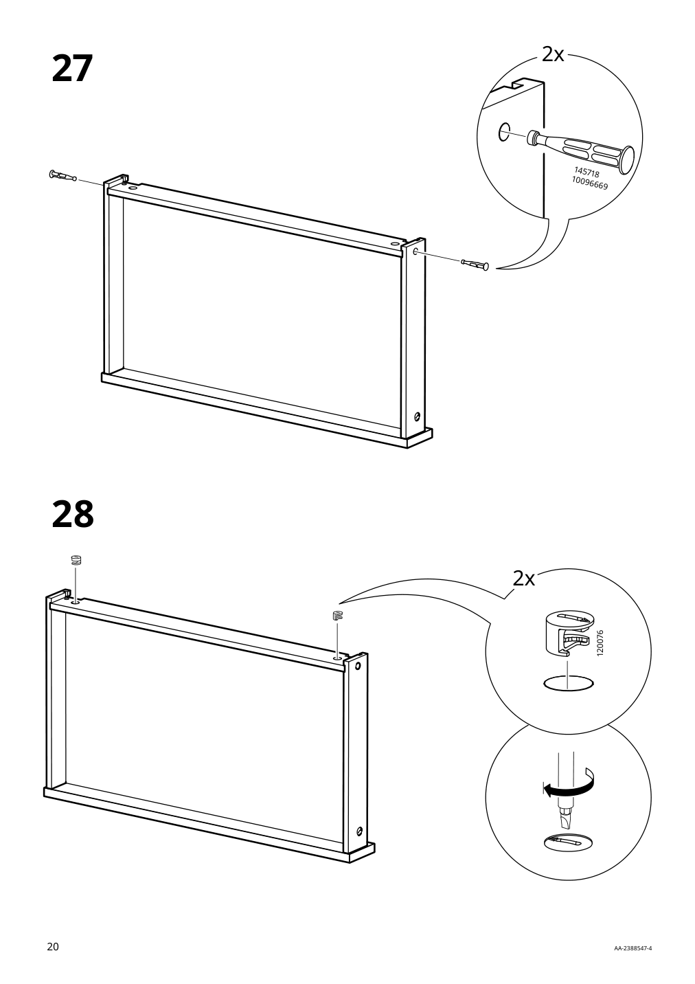 Assembly instructions for IKEA Tonstad desk off white | Page 20 - IKEA TONSTAD desk 705.382.00