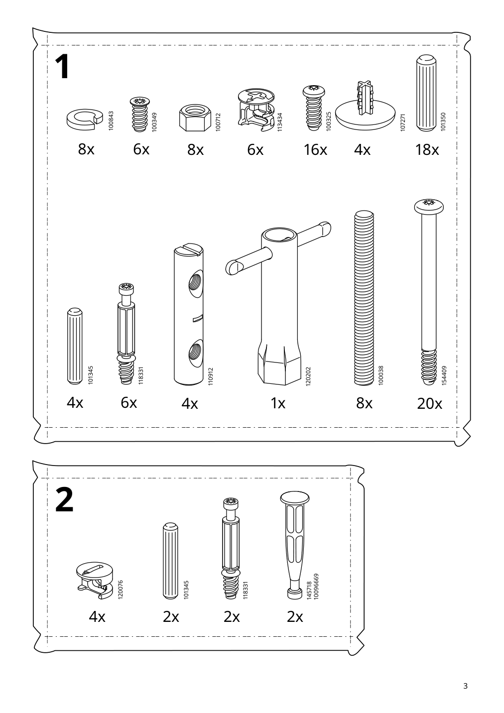 Assembly instructions for IKEA Tonstad desk off white | Page 3 - IKEA TONSTAD desk 705.382.00