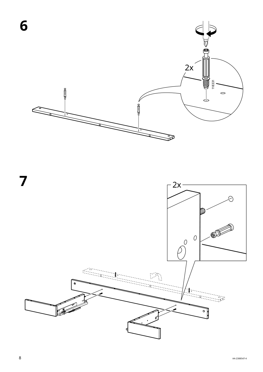 Assembly instructions for IKEA Tonstad desk off white | Page 8 - IKEA TONSTAD desk 705.382.00