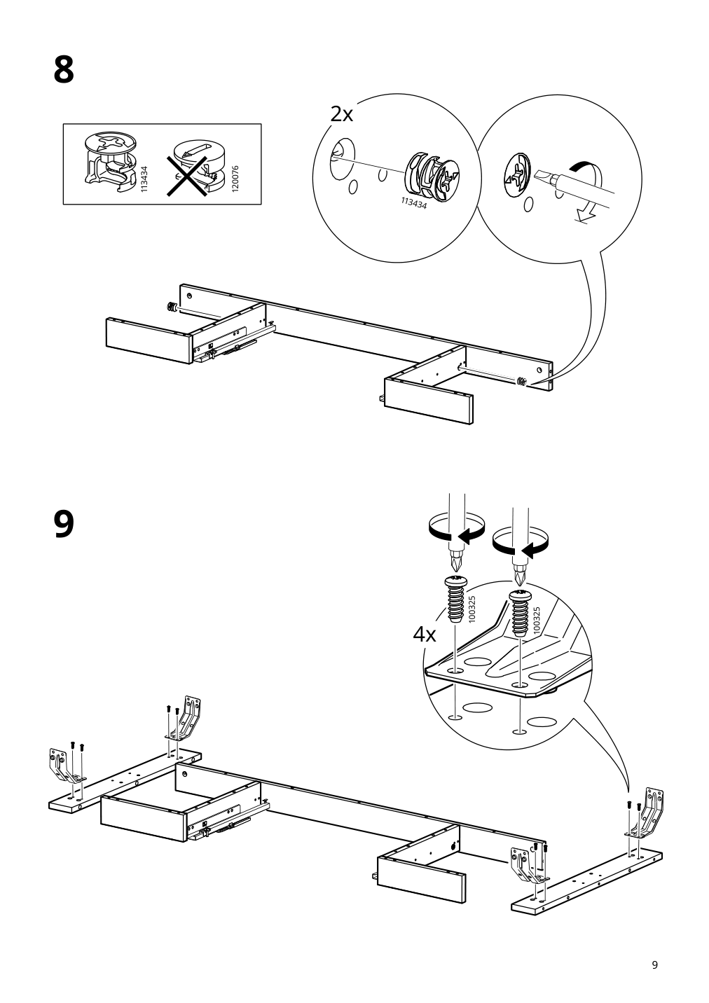 Assembly instructions for IKEA Tonstad desk off white | Page 9 - IKEA TONSTAD desk 705.382.00