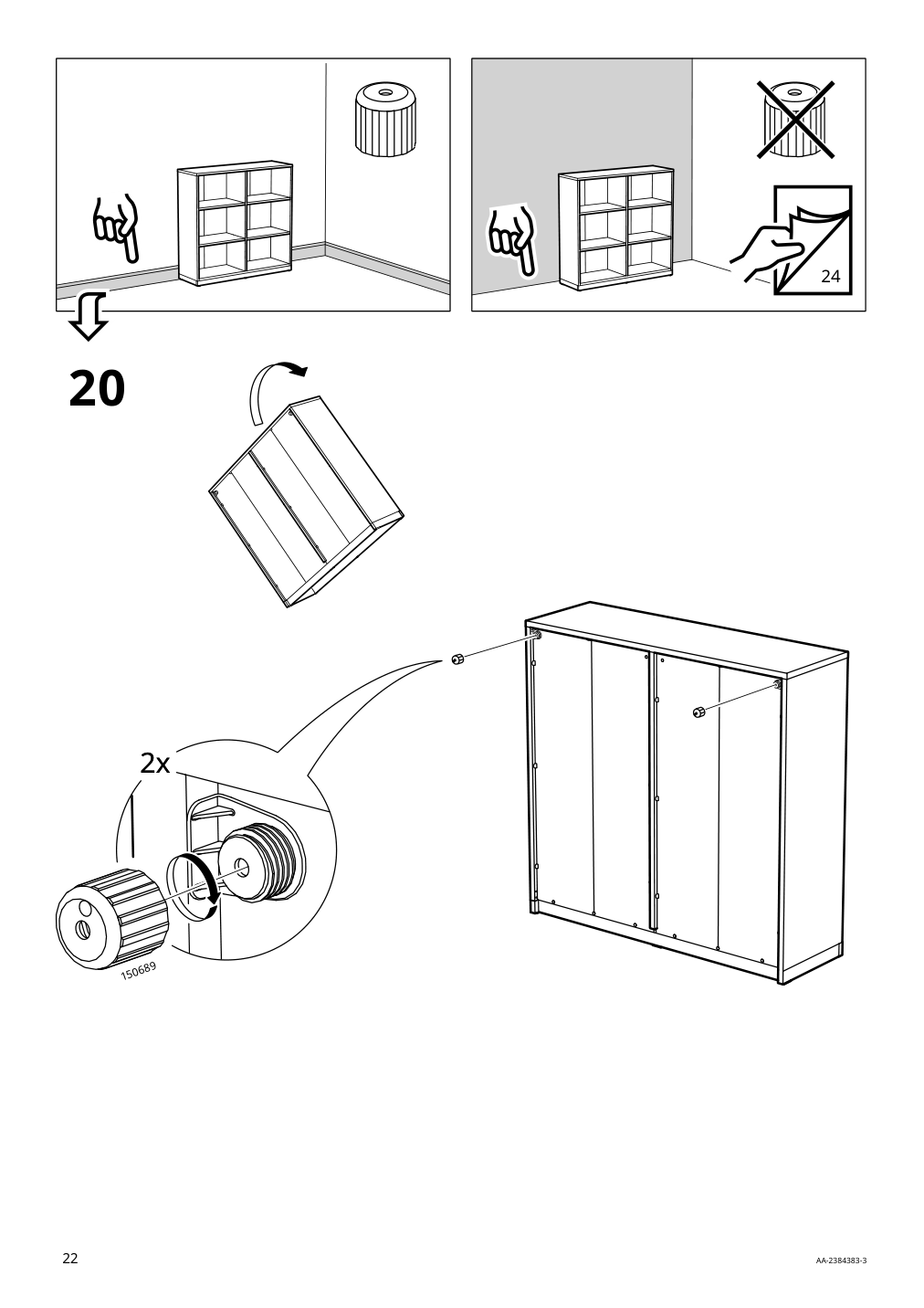 Assembly instructions for IKEA Tonstad shelving unit off white | Page 22 - IKEA TONSTAD storage combination 195.717.64