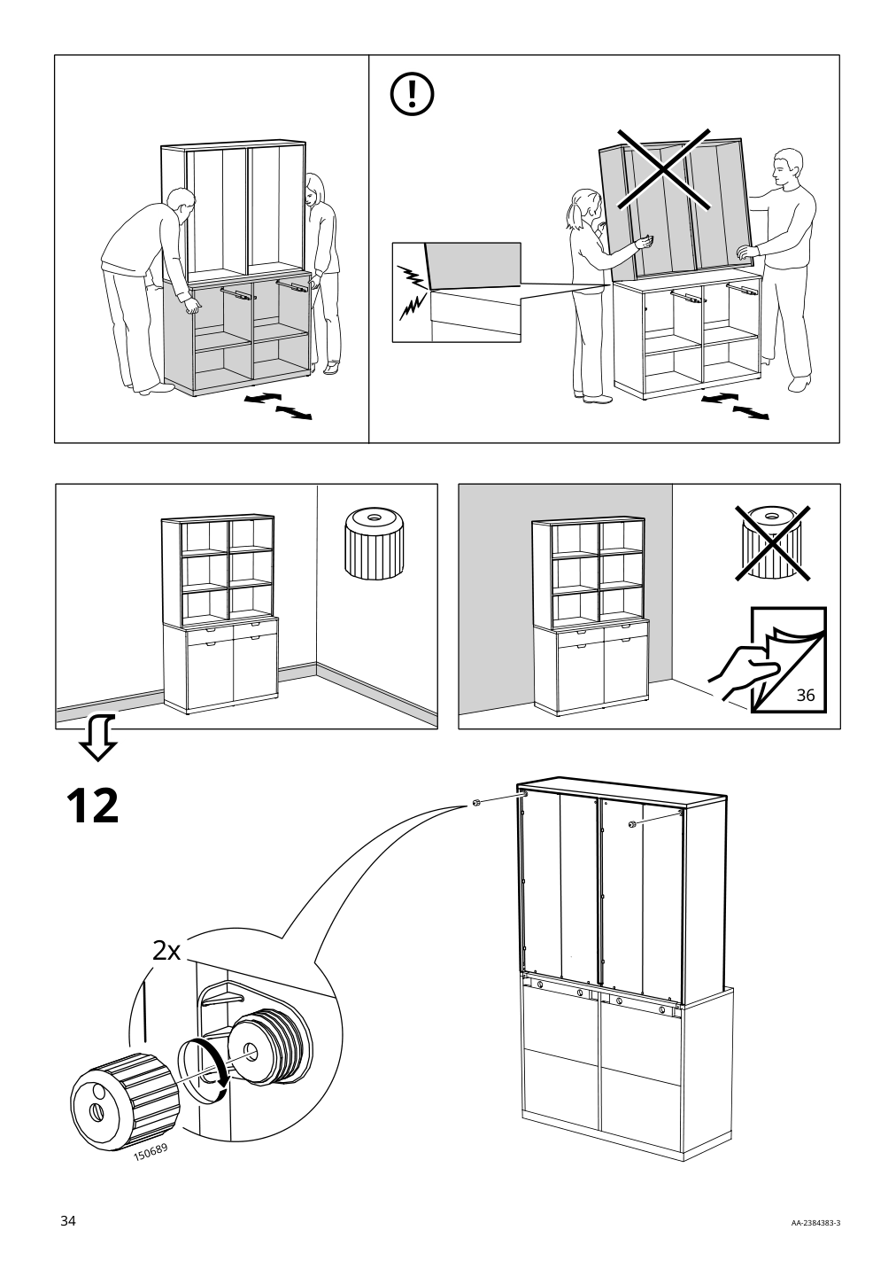 Assembly instructions for IKEA Tonstad shelving unit off white | Page 34 - IKEA TONSTAD storage combination 195.717.64