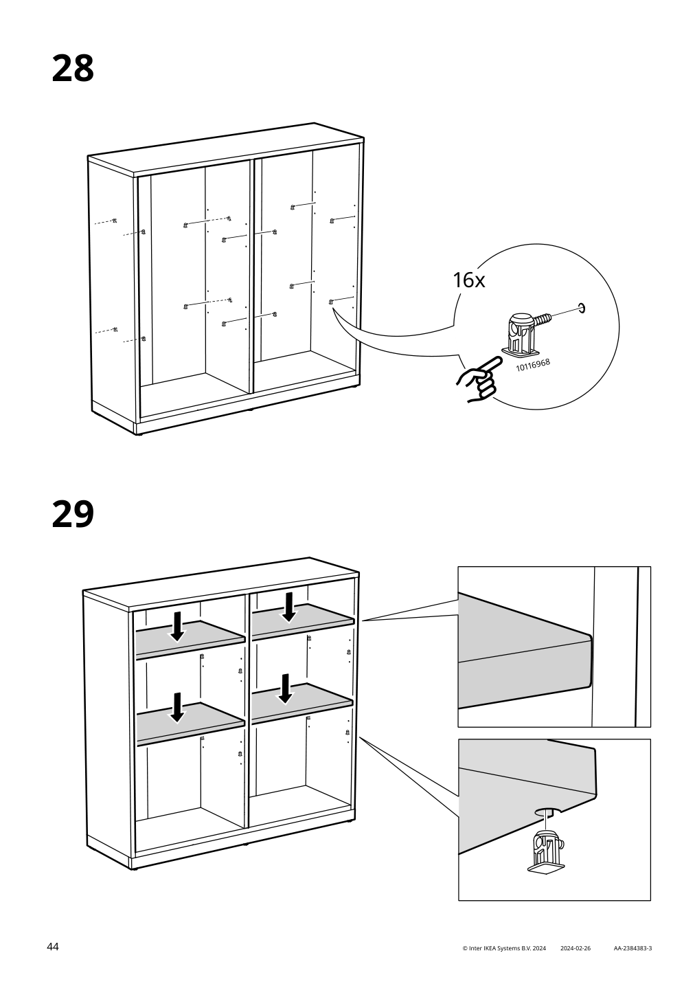 Assembly instructions for IKEA Tonstad shelving unit off white | Page 44 - IKEA TONSTAD storage combination 195.717.64