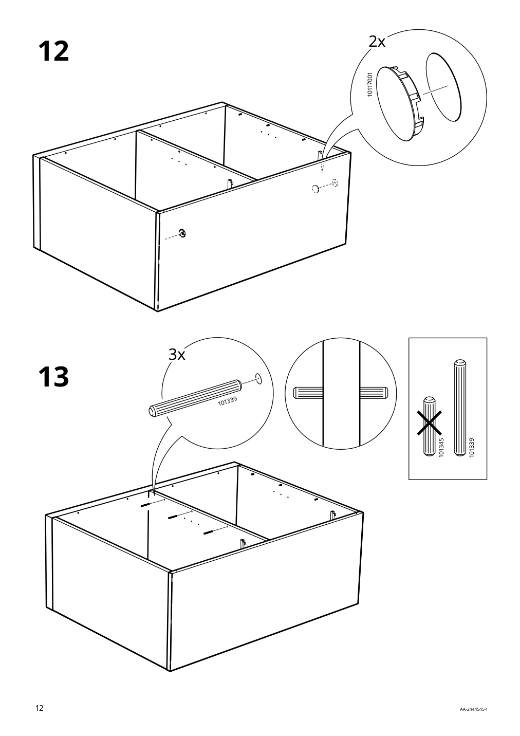 Assembly instructions for IKEA Tonstad sideboard off white | Page 12 - IKEA TONSTAD storage combination 195.717.64