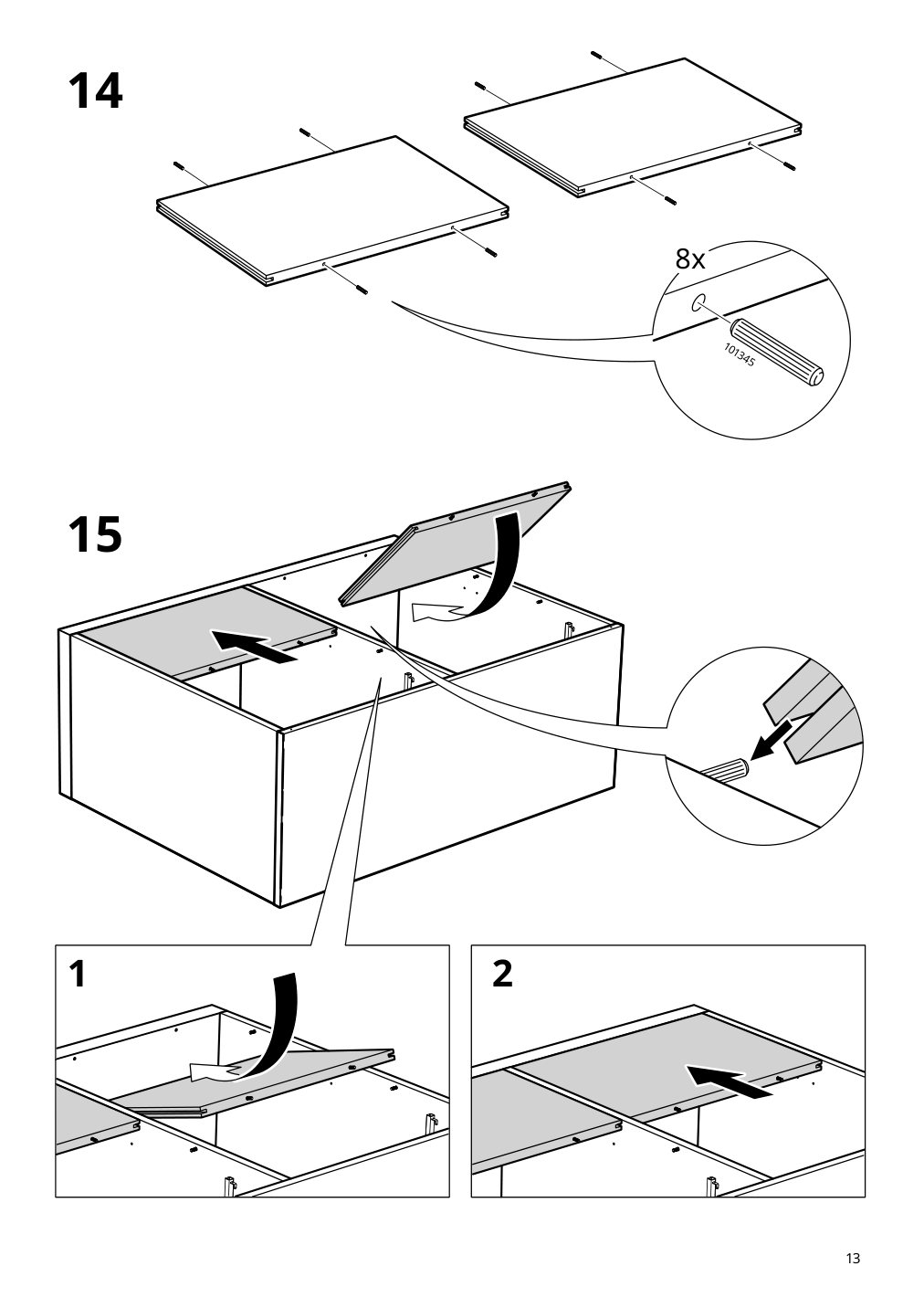 Assembly instructions for IKEA Tonstad sideboard off white | Page 13 - IKEA TONSTAD storage combination 195.717.64