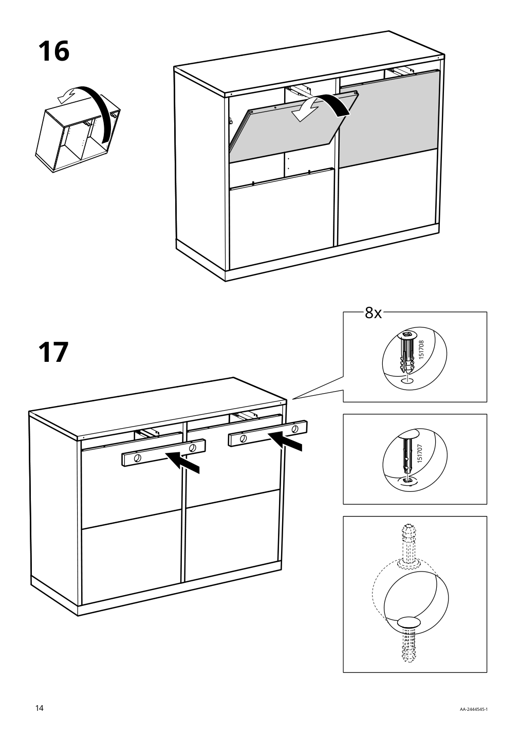 Assembly instructions for IKEA Tonstad sideboard off white | Page 14 - IKEA TONSTAD storage combination 195.717.64