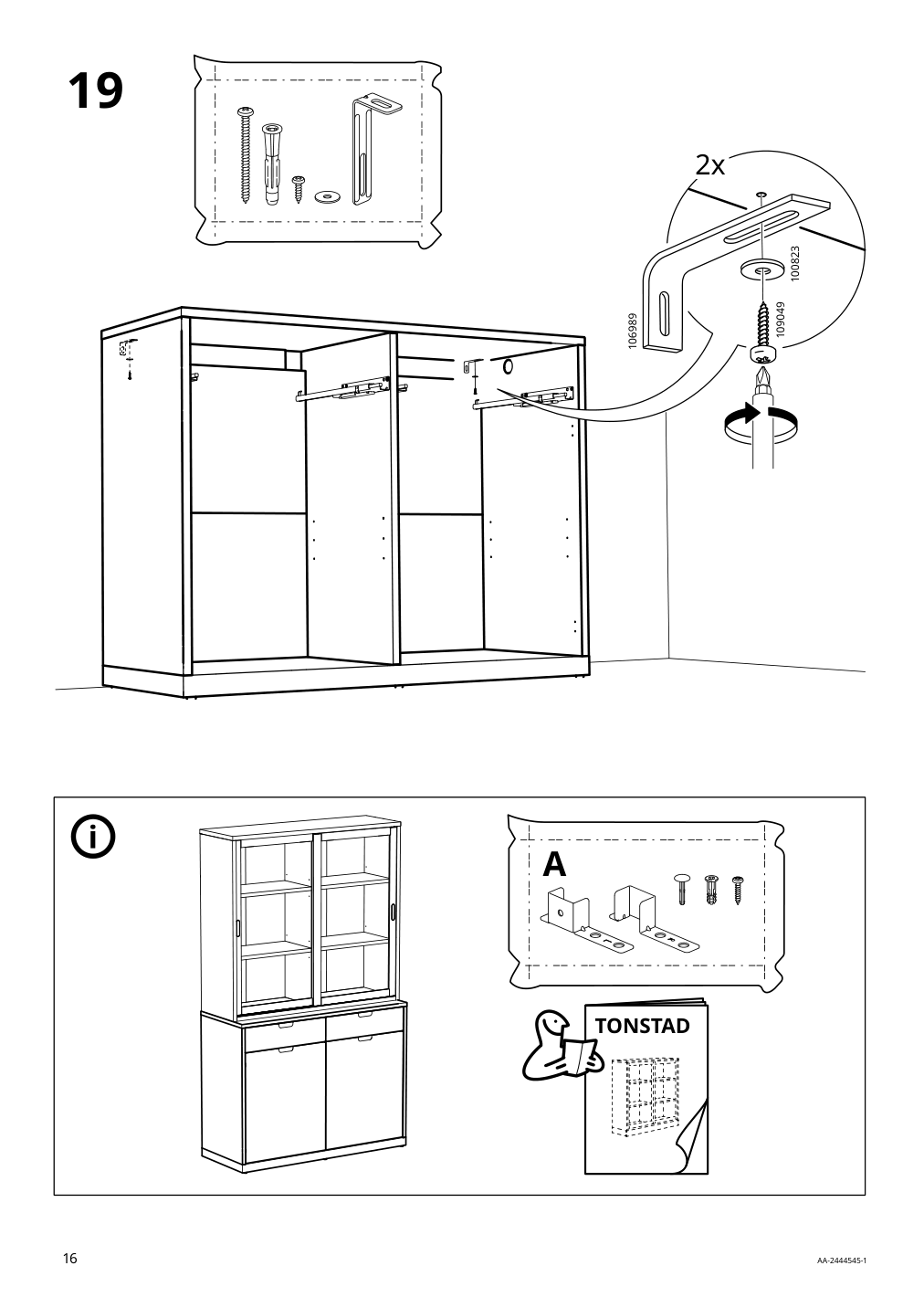 Assembly instructions for IKEA Tonstad sideboard off white | Page 16 - IKEA TONSTAD storage combination 195.717.64