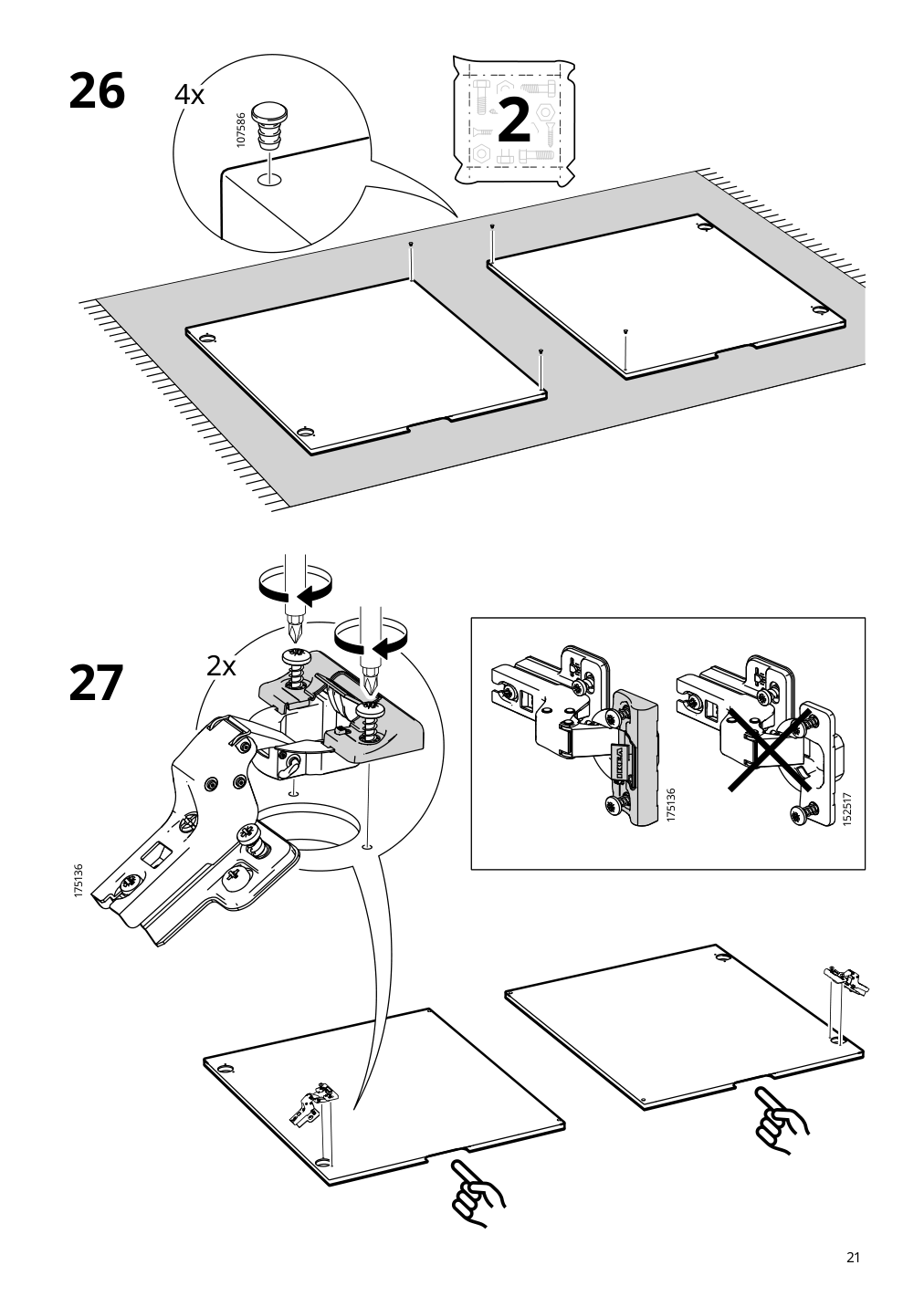 Assembly instructions for IKEA Tonstad sideboard off white | Page 21 - IKEA TONSTAD storage combination 195.717.64