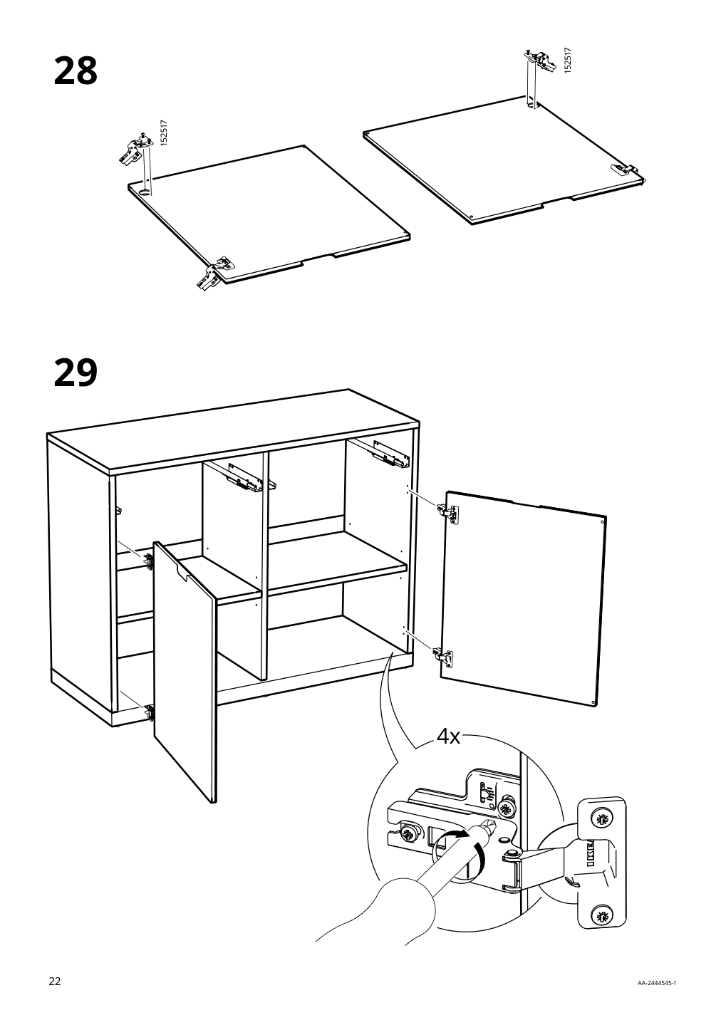 Assembly instructions for IKEA Tonstad sideboard off white | Page 22 - IKEA TONSTAD storage combination 195.717.64