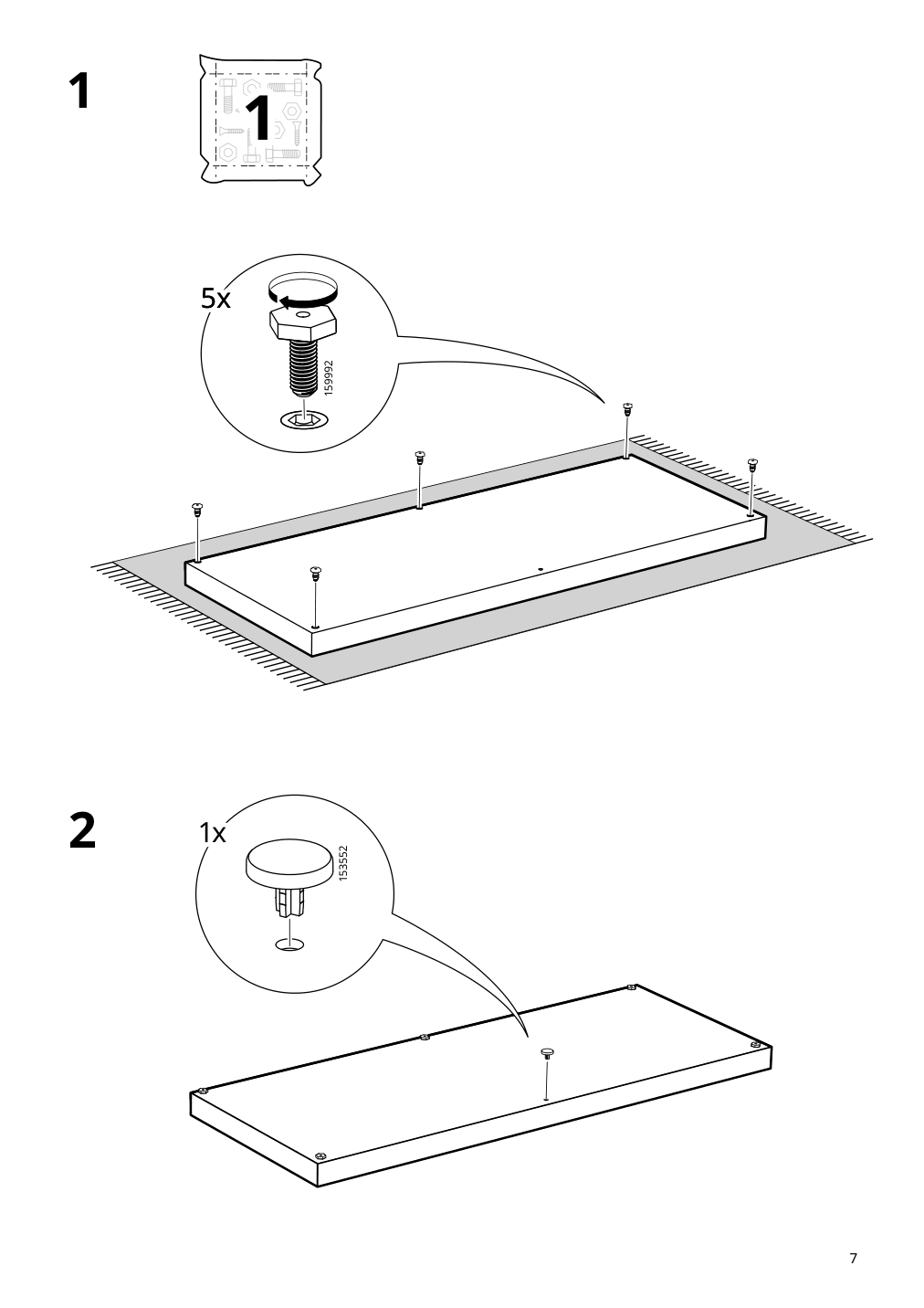 Assembly instructions for IKEA Tonstad sideboard off white | Page 7 - IKEA TONSTAD storage combination 195.717.64