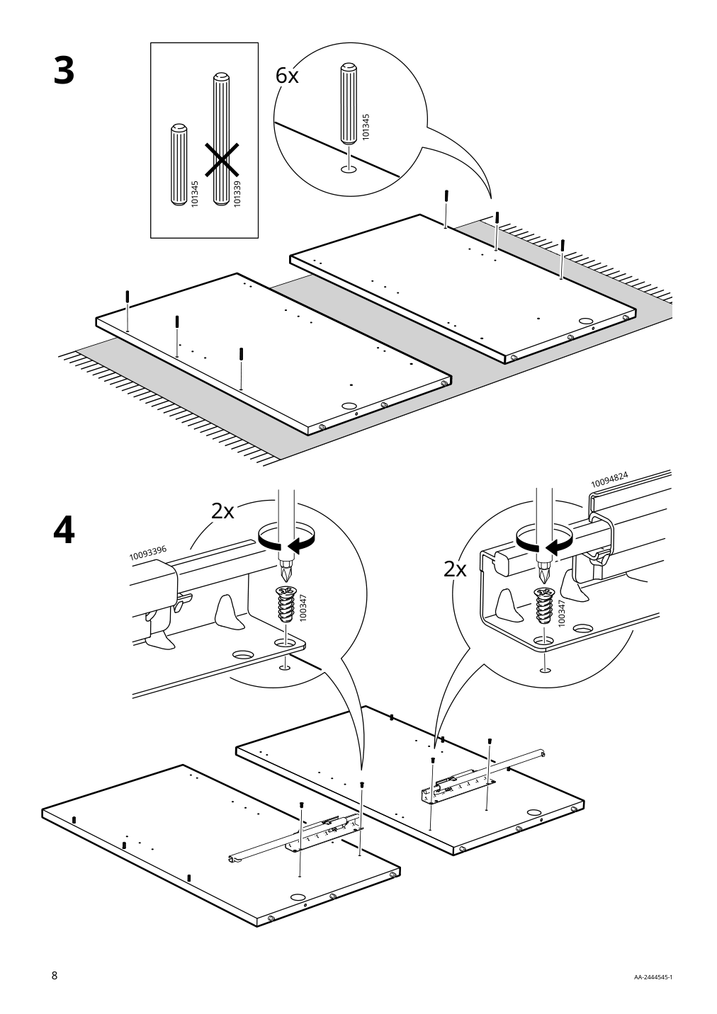 Assembly instructions for IKEA Tonstad sideboard off white | Page 8 - IKEA TONSTAD storage combination 195.717.64