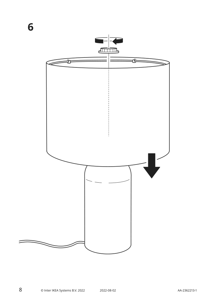 Assembly instructions for IKEA Tonvis table lamp smoked glass white | Page 8 - IKEA TONVIS table lamp 304.504.02