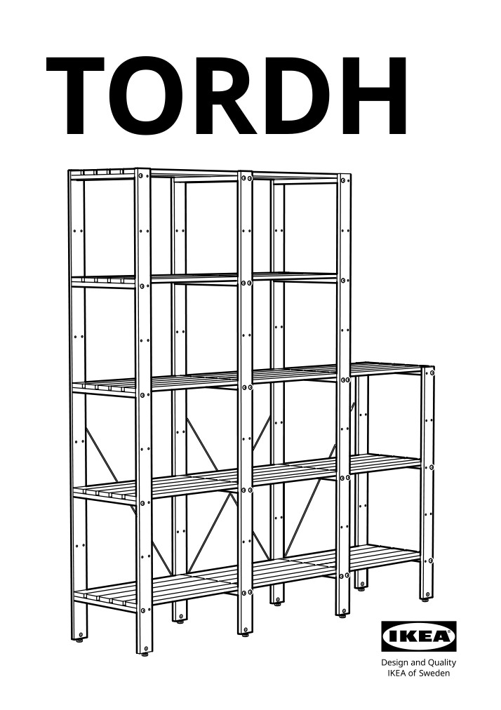 Assembly instructions for IKEA Tordh post outdoor brown stained | Page 1 - IKEA TORDH shelving unit, outdoor 293.161.79