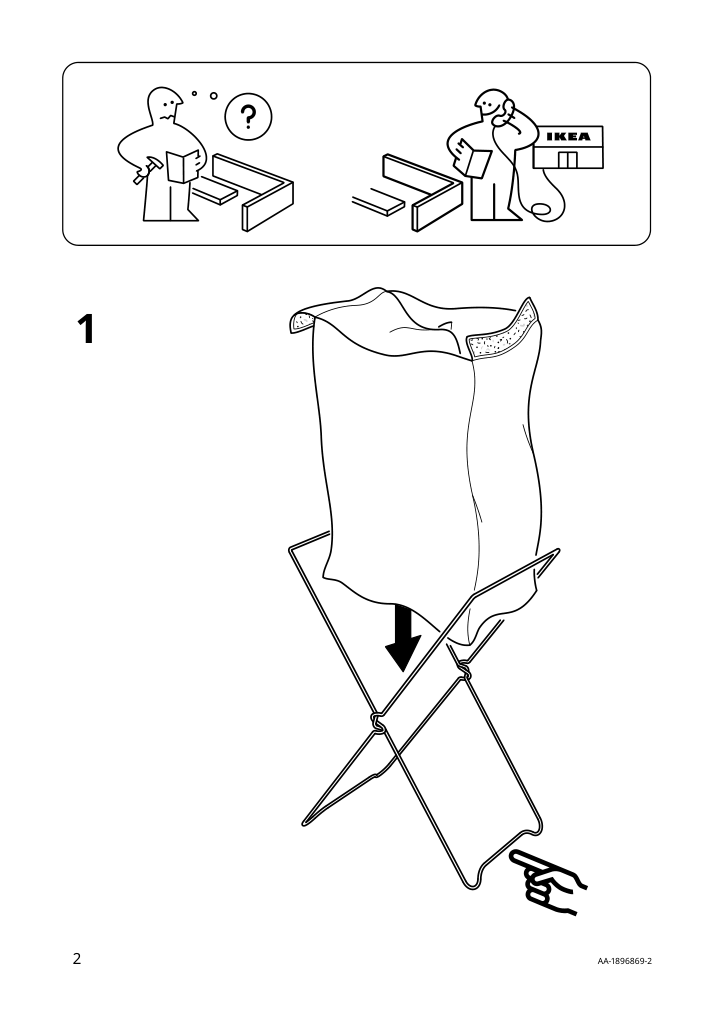 Assembly instructions for IKEA Torkis laundry basket white gray | Page 2 - IKEA TORKIS laundry basket 903.199.75