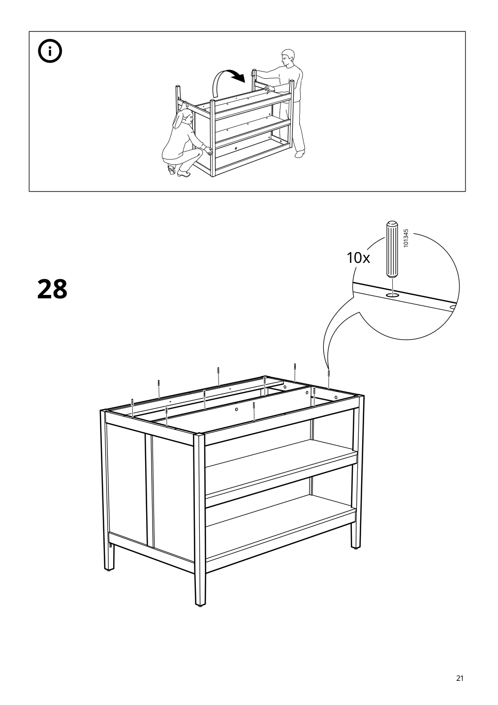 Assembly instructions for IKEA Tornviken kitchen island off white oak | Page 21 - IKEA TORNVIKEN kitchen island 403.916.57