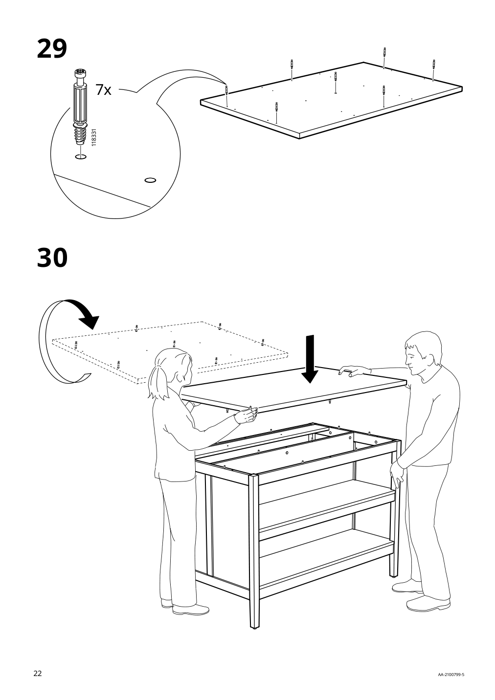 Assembly instructions for IKEA Tornviken kitchen island off white oak | Page 22 - IKEA TORNVIKEN kitchen island 403.916.57