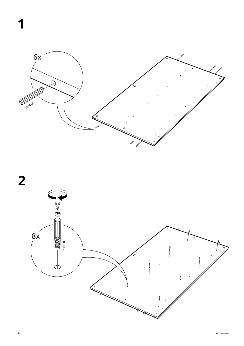 Assembly instructions for IKEA Tornviken kitchen island off white oak | Page 4 - IKEA TORNVIKEN kitchen island 403.916.57