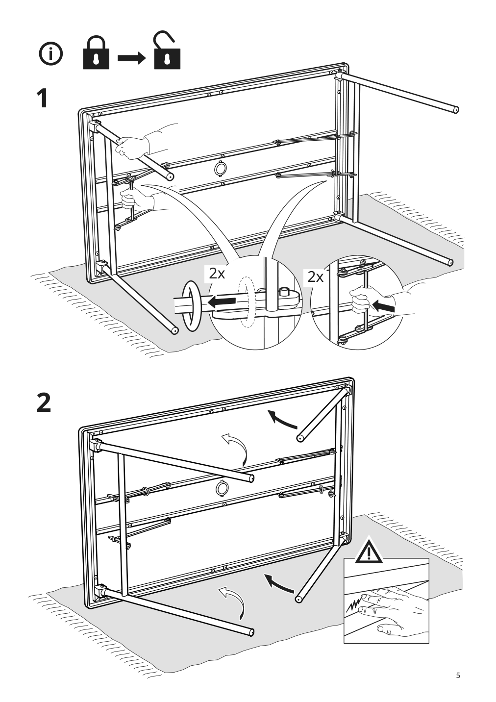 Assembly instructions for IKEA Torparoe table outdoor white foldable | Page 5 - IKEA TORPARÖ table and 4 armchairs, outdoor 094.948.65