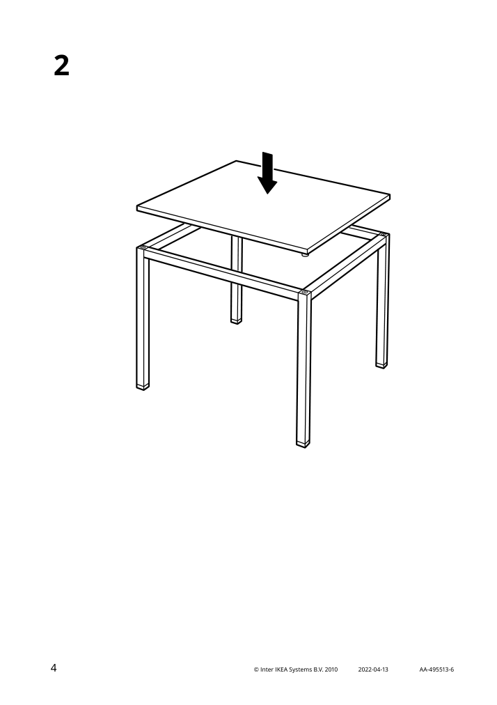 Assembly instructions for IKEA Torsby tabletop high gloss white | Page 4 - IKEA TORSBY / TOBIAS table and 4 chairs 594.992.81