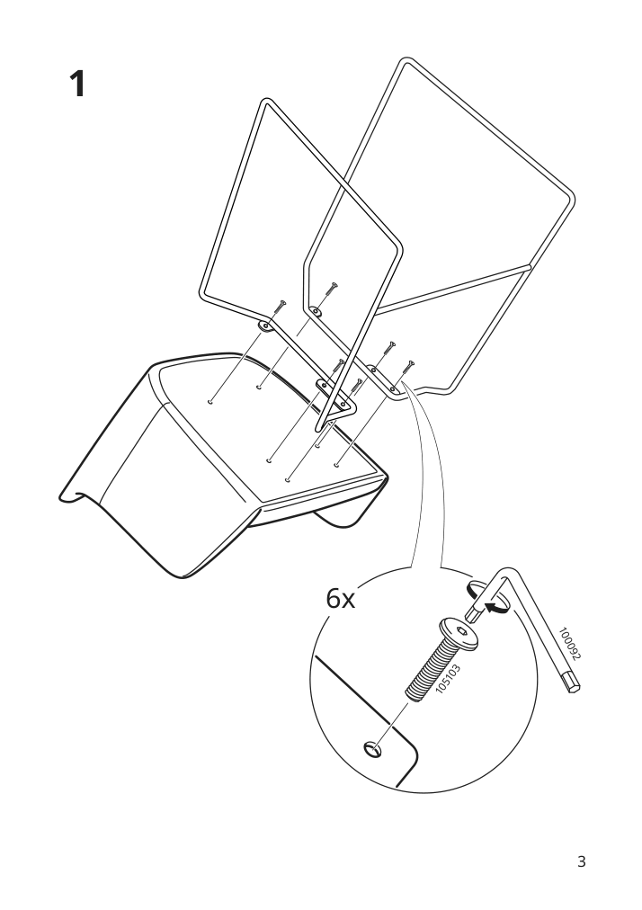 Assembly instructions for IKEA Tossberg bar stool with backrest metal black gunnared dark gray | Page 3 - IKEA TOSSBERG bar stool with backrest 005.682.38