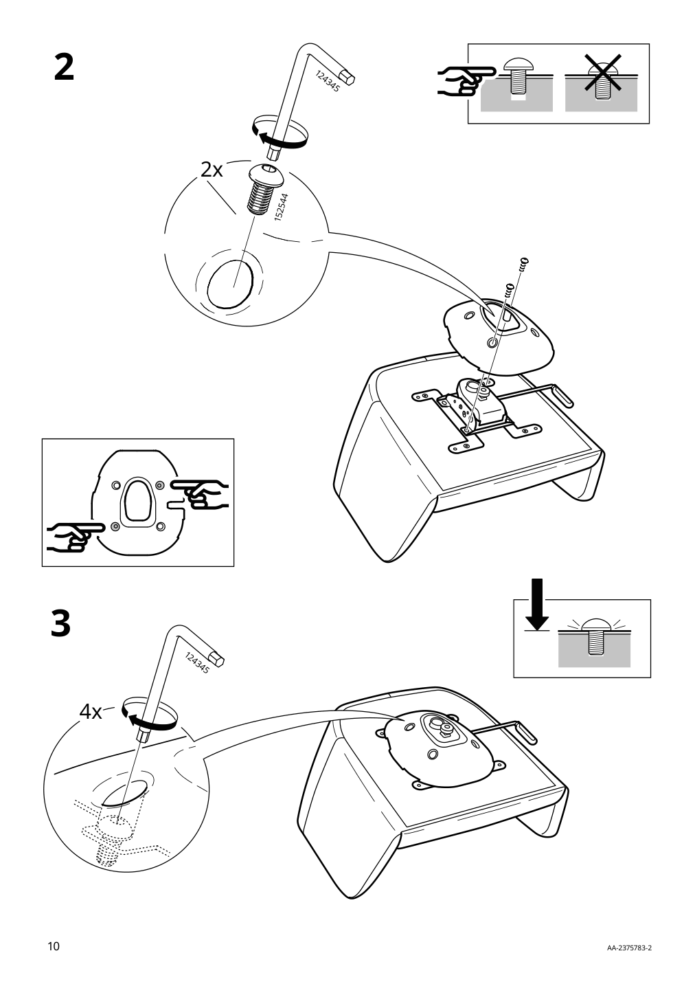 Assembly instructions for IKEA Tossberg seat shell gunnared beige | Page 10 - IKEA TOSSBERG / MALSKÄR swivel chair 095.082.21