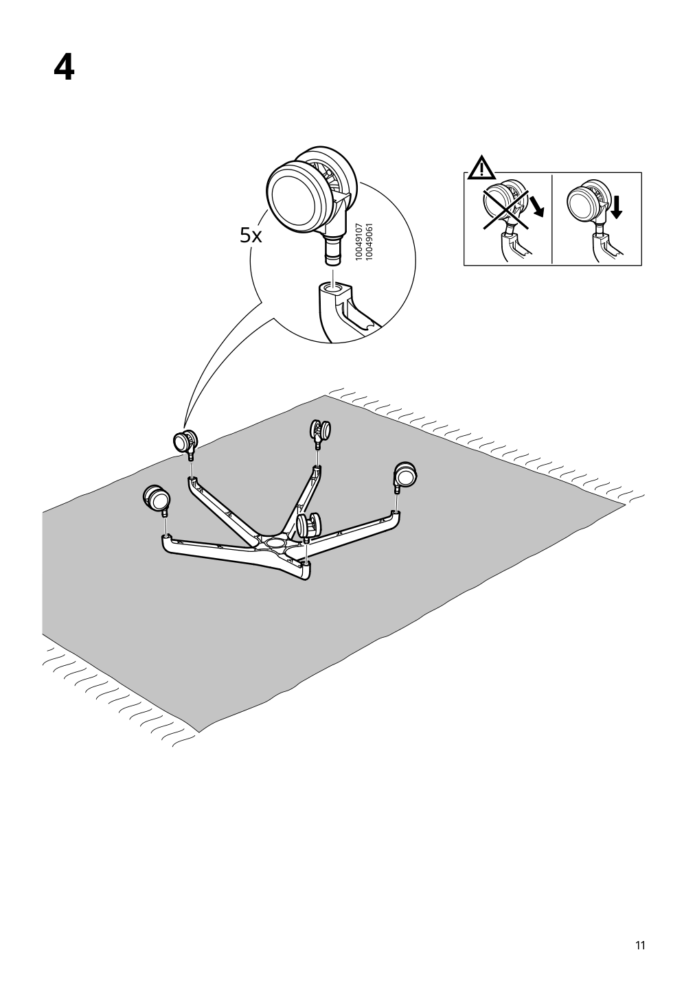 Assembly instructions for IKEA Tossberg seat shell gunnared beige | Page 11 - IKEA TOSSBERG / MALSKÄR swivel chair 095.082.21